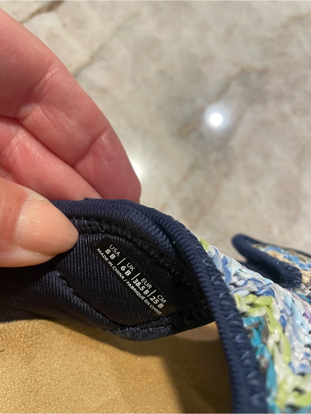 REVITALIGN Navy Multi woven-strap Slide Sandals - Picture 4 of 6